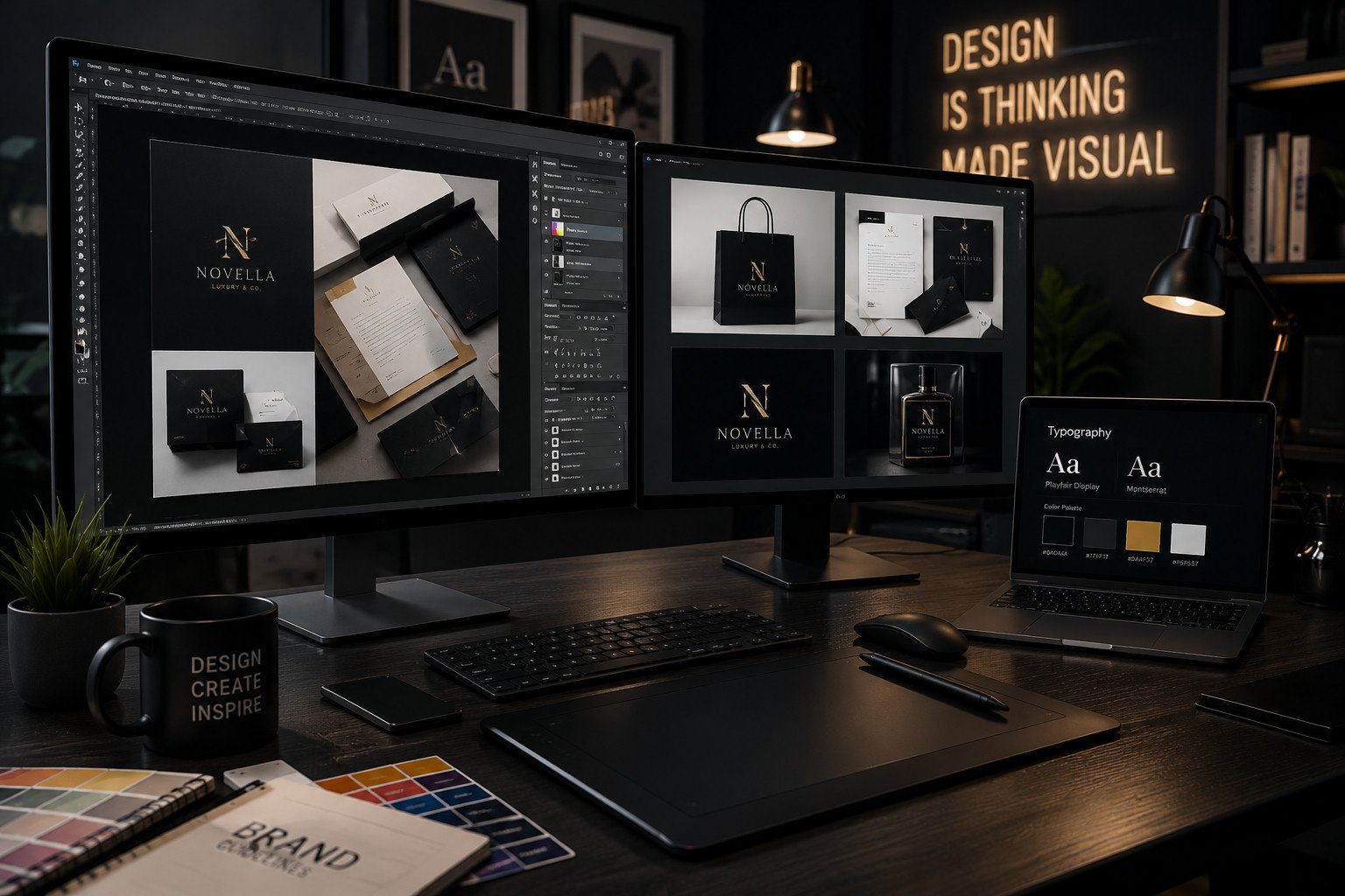 Branding & Graphic Design — premium design workspace